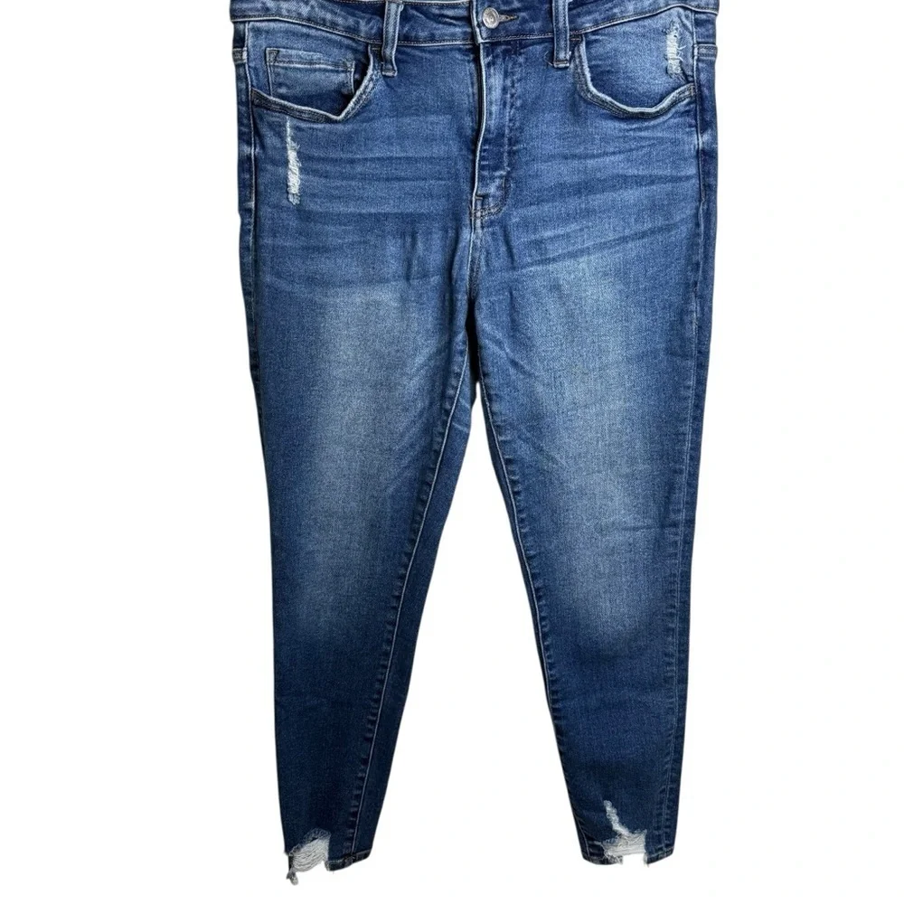 Vervet | High Rise Skinny Stretch Jeans with Distressed Hem | Sz 30
